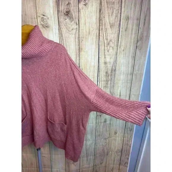 Loft Oversized Turtle Neck with Pockets 3/4 Sleeve Sweater Size S - Picture 3 of 8